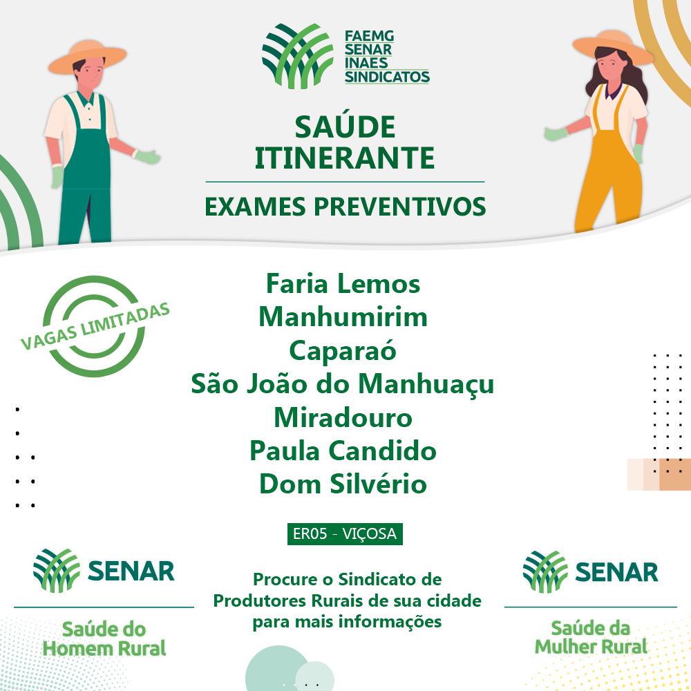 Programa Saúde Itinerante: exames preventivos para homens e mulheres do campo em 7 municípios da região