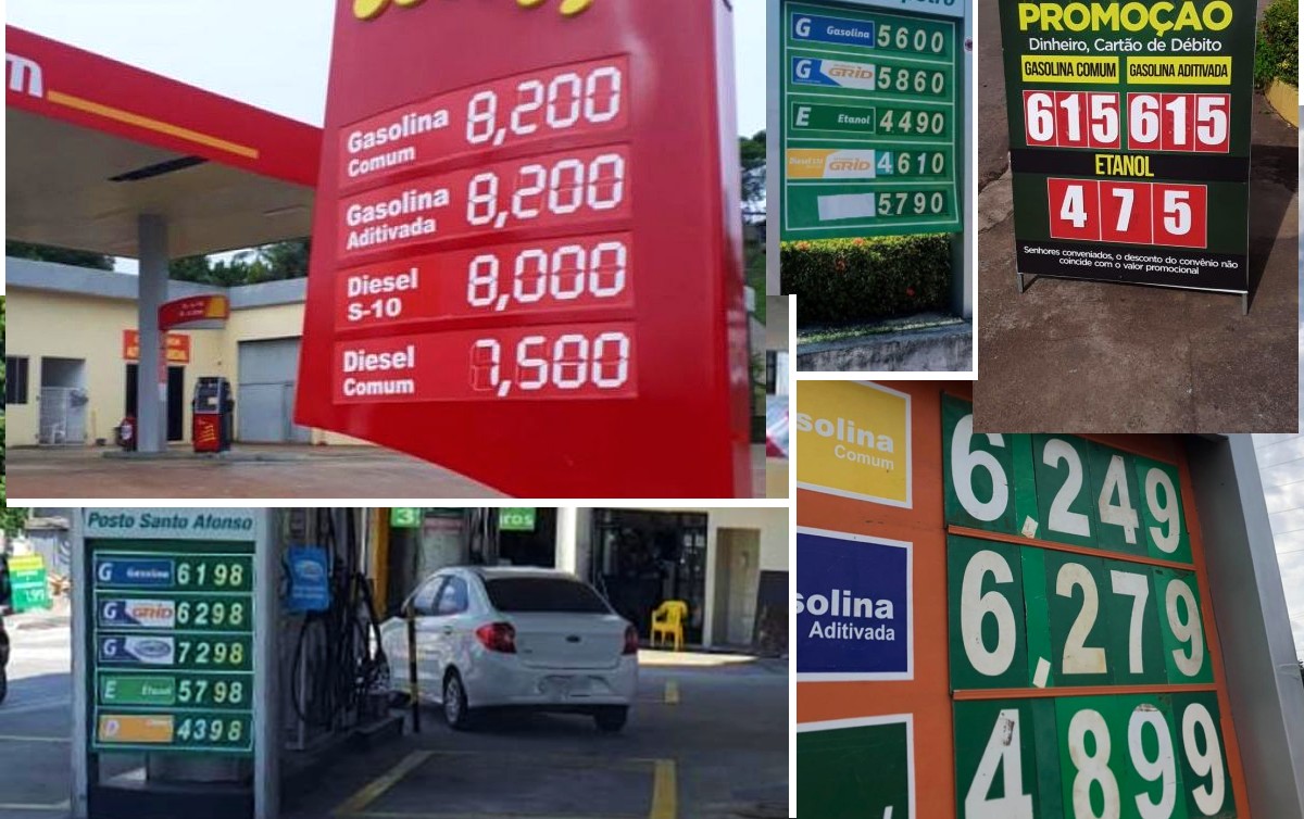 Gasolina sobe 2,25% em uma semana e chega a custar quase R$ 8 o litro